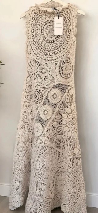 Vestido largo crochet Zara Talla S