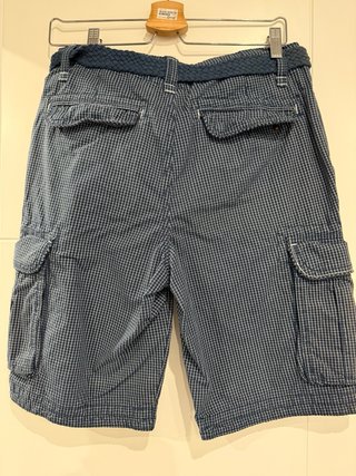 Pantalones Pirata Cuadros Azul y Blanco