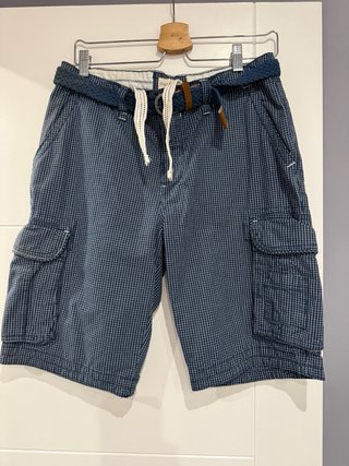 Pantalones Pirata Cuadros Azul y Blanco