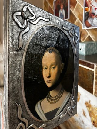 Oleo gotico petrus christus pintado sobre madera