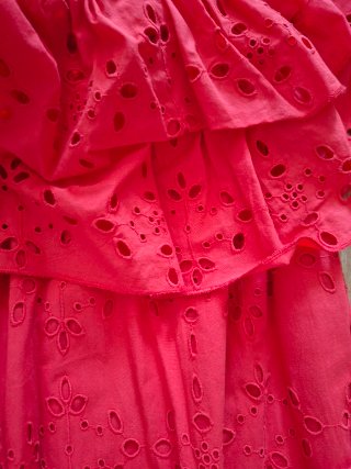 Vestido rojo Benetton con volantes