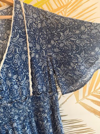 Vestido Zara azul estampado talla M