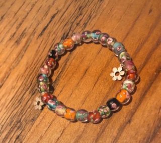 Pulsera Murano Cristal Multicolor Flor Plata