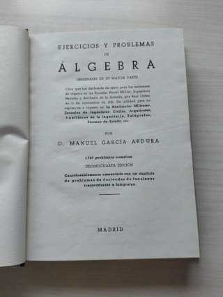 Ejercicios y problemas de álgebra