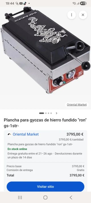 Plancha Gyozas Hierro Fundido