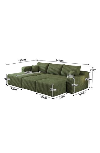 Sofá esquinero verde NUEVO