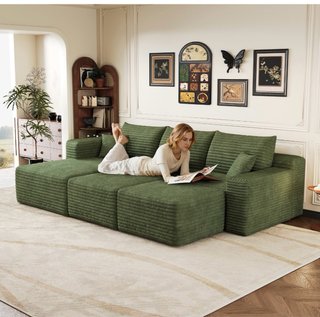 Sofá esquinero verde NUEVO