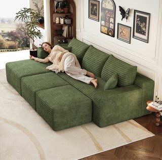 Sofá esquinero verde NUEVO