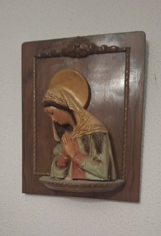 Imagen Virgen María madera antigua