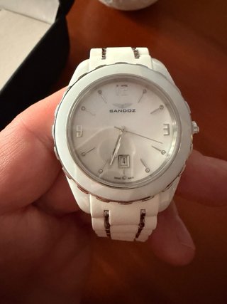 Reloj Sandoz Mujer Blanco y plateado nuevo