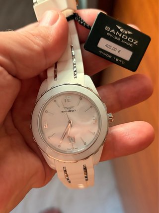 Reloj Sandoz Mujer Blanco y plateado nuevo
