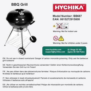 Barbacoa portátil negra con ruedas