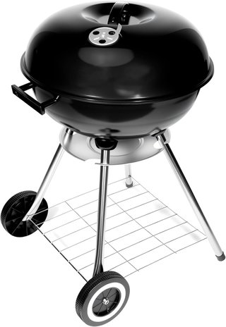 Barbacoa portátil negra con ruedas
