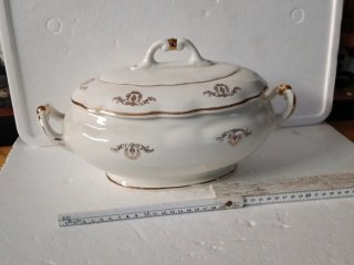 Zuppiera  più piatto ovale grande vintage porcella