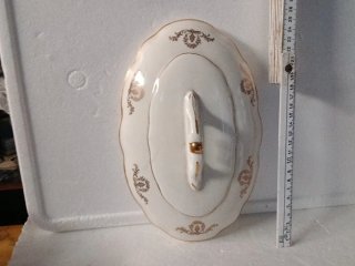 Zuppiera  più piatto ovale grande vintage porcella
