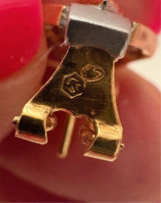 Pendientes antiguos oro y gris