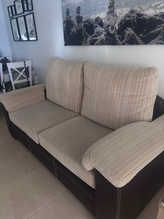 Sofá Cama Beige y Marrón