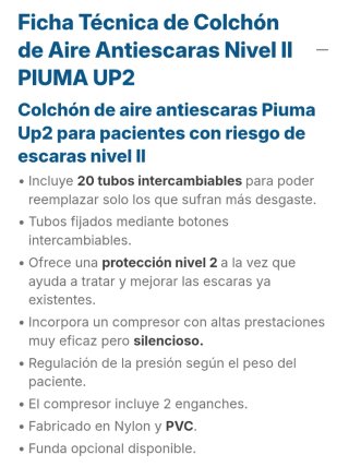 Colchón Antiescaras PIUMA UP2