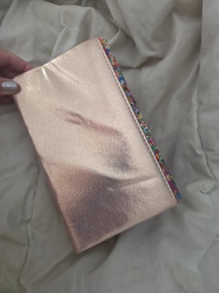 Bolso Clutch Pedrería Multicolor y Rosa