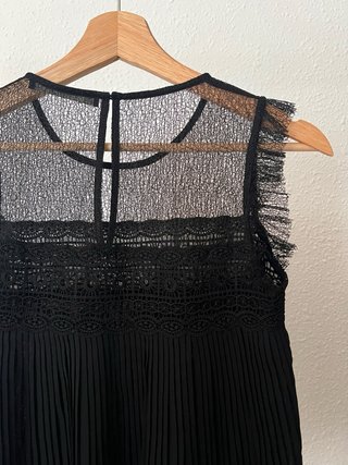 Blusa Zara Negra Encaje Talla XS
