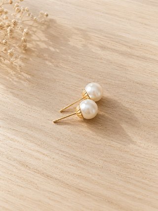 Pendientes perla plata