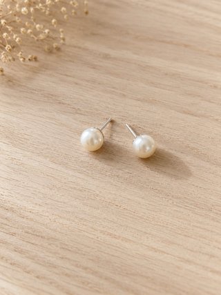 Pendientes perla plata