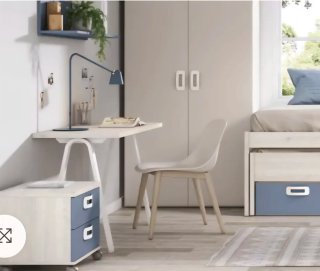 Mesa Escritorio Blanca Madera Minimalista