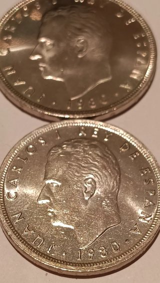 2 Monedas 100 y 50 Pesetas España 1982