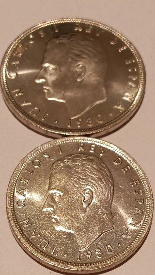 2 Monedas 100 y 50 Pesetas España 1982