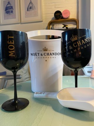 Juego cubitera Moët & Chandon 2 copas pala