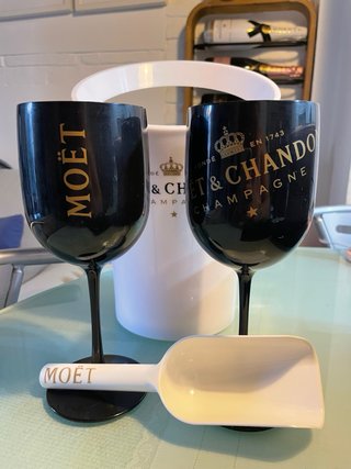 Juego cubitera Moët & Chandon 2 copas pala