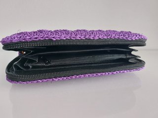 Cartera crochet morada nueva