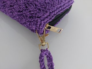 Cartera crochet morada nueva