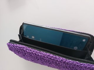 Cartera crochet morada nueva