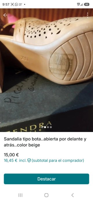 Botín verano Xtia piel troquelada T.37