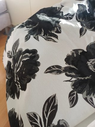 Vestido de fiesta seda gris y negro