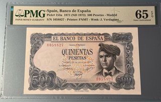 500 Pesetas 1971 PMG 65 EPQ España