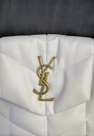 Bolso Saint Laurent Puffer pequeño piel blanca