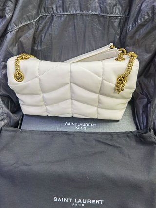 Bolso Saint Laurent Puffer pequeño piel blanca