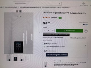 NUEVO Calentador gas estanco HTW 12L A ESTRENAR