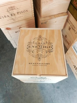 2 cajas madera grandes tapa almacenaje vinoteca