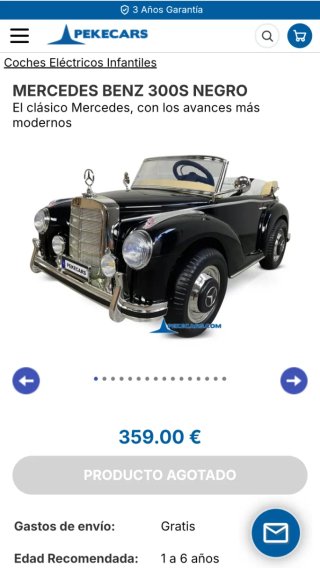 Coche eléctrico infantil Mercedes Negro
