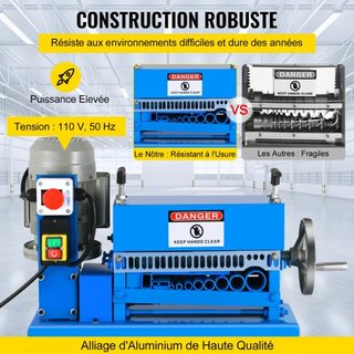 Máquina Automática de Desforre de Cables 1.5-38MM 370W de Diferentes Metales con 10 Cuchillas Desforradora Eléctrica de Cables 15 M/Min
