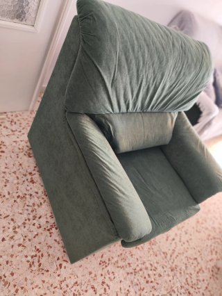 Sillón de comedor verde tela