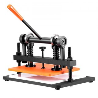 Máquina de Corte de Cuero, Troqueladora Manual con Placa de Embossing de 36 x 25.9 cm, Máquina de Embossing de Cuero con Carrera de Presión de 1.2 cm, Máquina de Corte con Ejes Guía Dobles para Va...