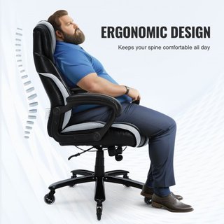 Silla de Oficina Ejecutiva de Alta Resistencia con Soporte Lumbar Ajustable de Última Generación para Largas Horas, Silla de Oficina Grande y Alta de 400 lbs, Base de Metal Fuerte y Ancha con Rued...