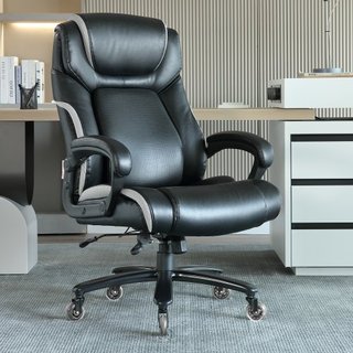 Silla de Oficina Ejecutiva de Alta Resistencia con Soporte Lumbar Ajustable de Última Generación para Largas Horas, Silla de Oficina Grande y Alta de 400 lbs, Base de Metal Fuerte y Ancha con Rued...
