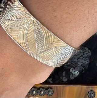 Brazalete Vintage Latón Grabado Años 70/80
