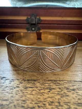 Brazalete Vintage Latón Grabado Años 70/80