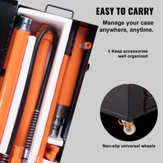 Kit Porta Poder de 20 Toneladas, Gato Hidráulico Portátil con Manguera de Aceite de 4.6 pies/1.4 m, Herramienta de Reparación de Chasis de Automóviles con Estuche de Almacenamiento para Automotriz...